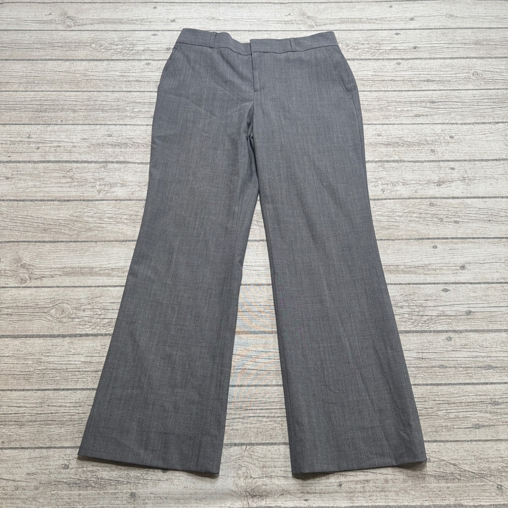 Banana Republic Dress Pants Womens 6 Gray Martin Fit Wide Leg Wool Slim Trousers